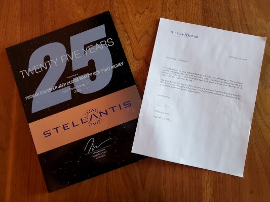 25 Year Congratulations from Stellantis