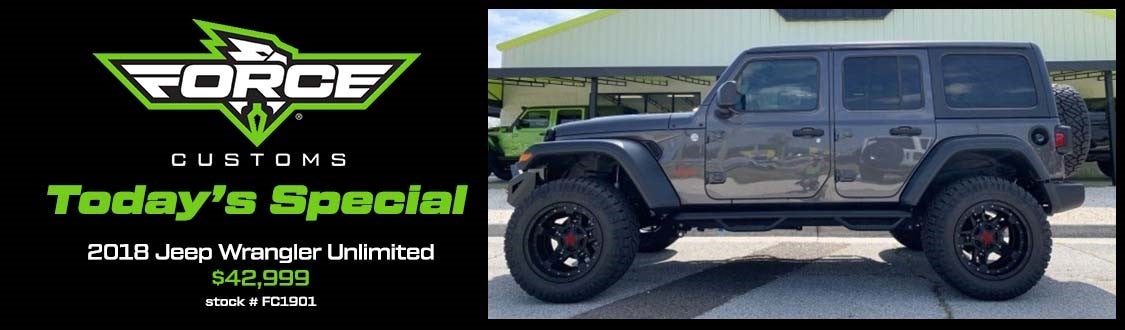 Force Customs Special | 2018 Jeep Wrangler Unlimited $42,999 | Stock# FC1901