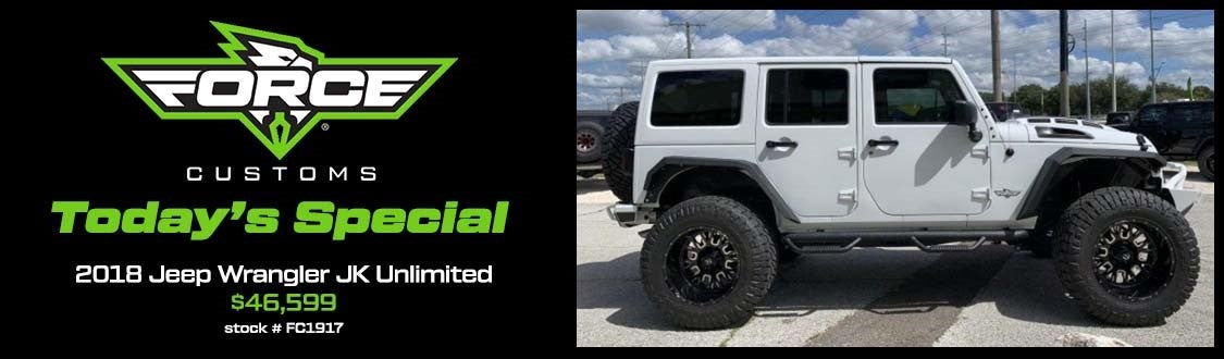 FORCE Customs Special | 2018 Jeep Wrangler JK Unlimited $46,599 | Stock# FC1917