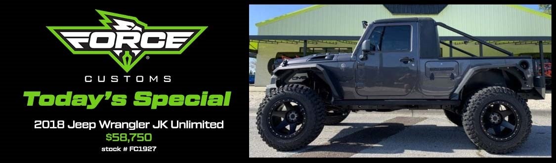 Force Customs Special | 2018 Jeep Wrangler JK Unlimited $58,750 | Stock# FC1927