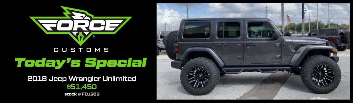 Force Customs Special | 2018 Jeep Wrangler Unlimited $51,450 | Stock# FC1909