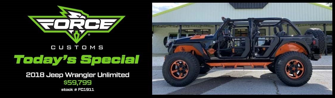 Force Customs Special | 2018 Jeep Wrangler Unlimited $59,799 | Stock# FC1911
