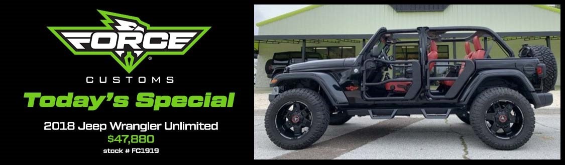 Force Customs Special | 2018 Jeep Wrangler Unlimited $47,880 | Stock# FC1919