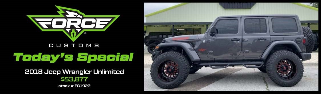 Force Customs Special | 2018 Jeep Wrangler Unlimited $53,877 | Stock# FC1922
