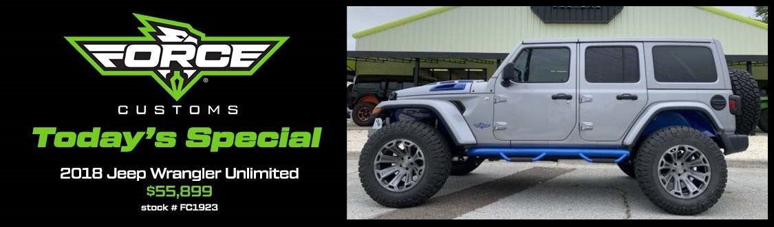 Force Customs Special | 2018 Jeep Wrangler Unlimited $55,899 | Stock# FC1923
