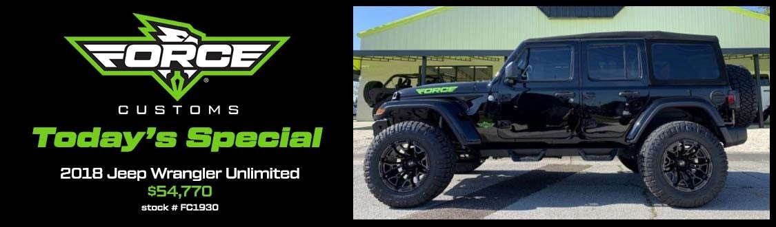 Force Customs Special | 2018 Jeep Wrangler Unlimited $54,770 | Stock# FC1930